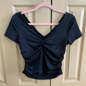 forever 21 scrunched cropped tee